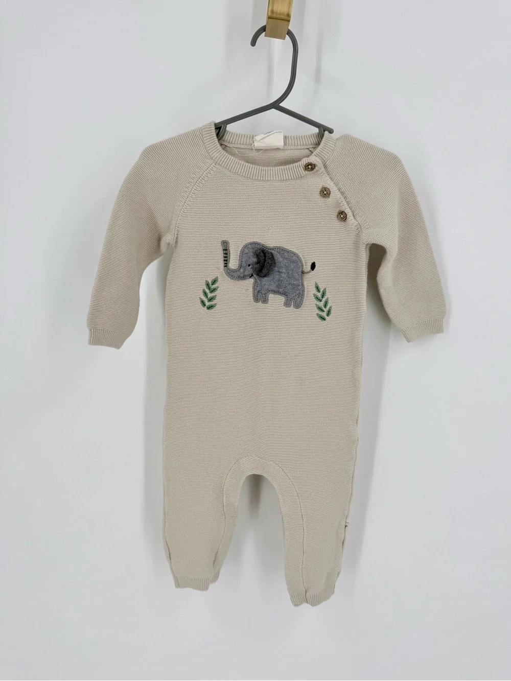 Viverano Organics Organic Cotton Elephant Romper 3-6M